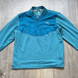 Puma Men’s Large Quarter Zip Teal Pullover Golf Training Top